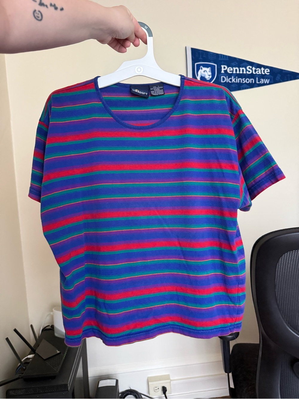 VTG Y2K Lizsport striped T-shirt / large